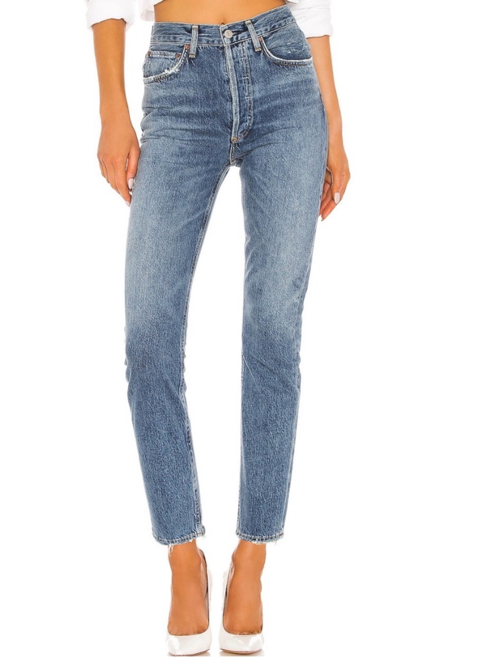 Agolde Riley High-Rise Straight Crop Jeans